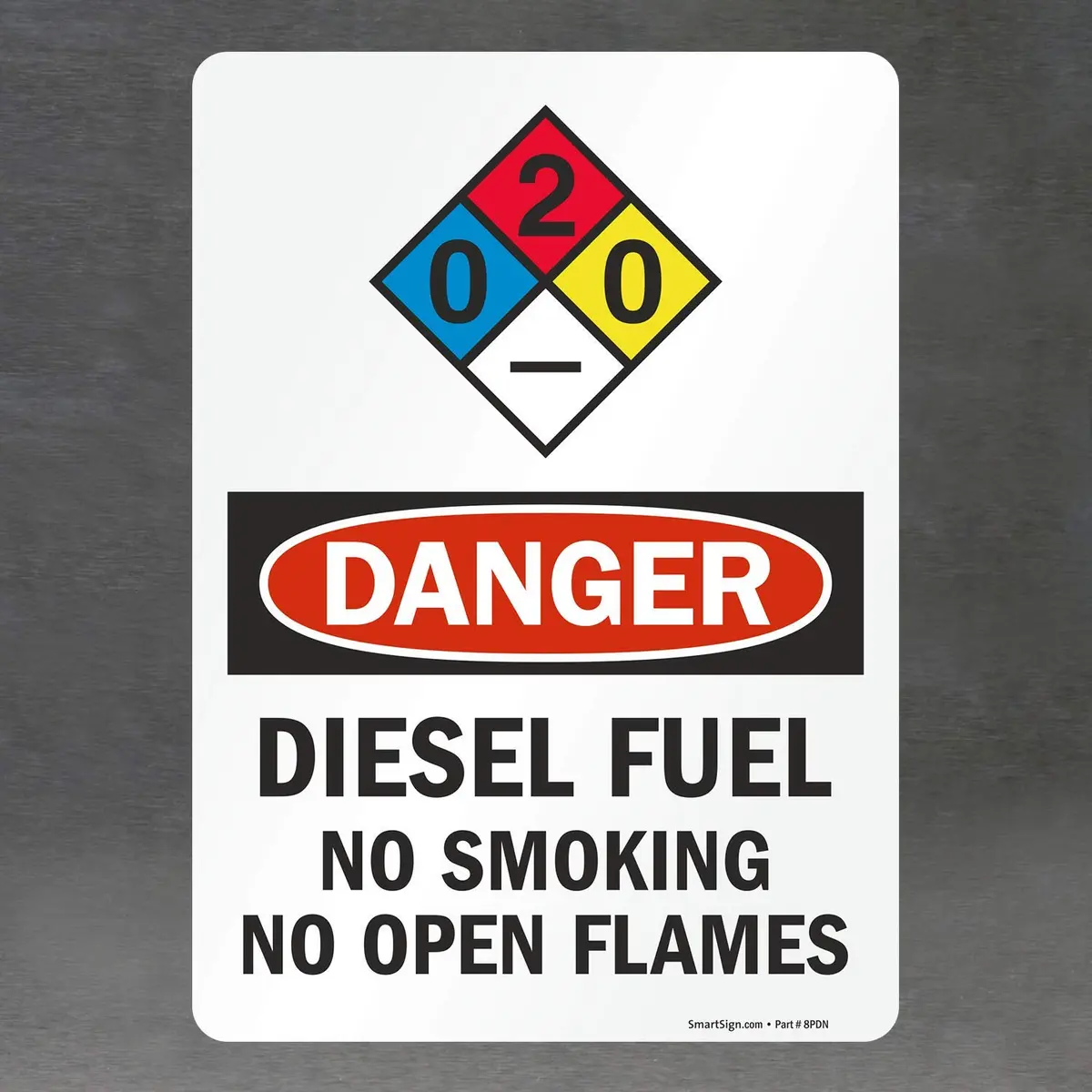 SmartSign Danger Diesel Fuel No Smoking No Open Flames NFPA Label 35cm x 25cm | Safety Warning Sign for Industrial Use - view 4