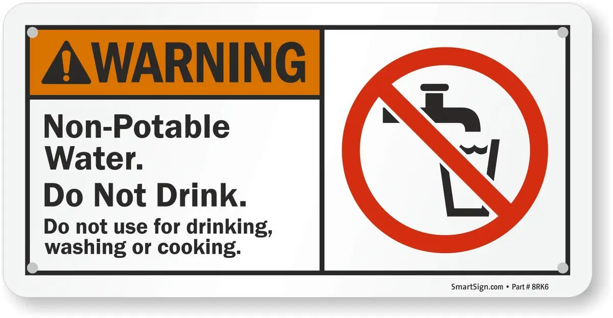 SmartSign Non-Potable Water Do Not Drink Sign | 5" x 10" Aluminum Durable Sign - main product image