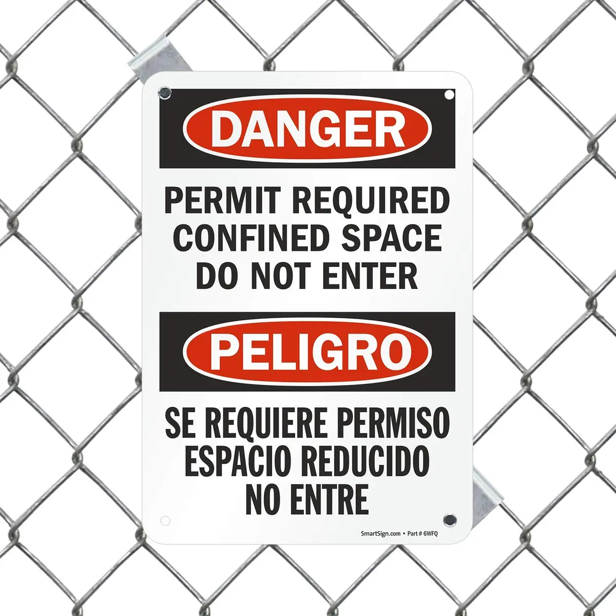 SmartSign Danger - Permit Required Confined Space Sign | Aluminum 7" x 10" OSHA Compliant - view 2