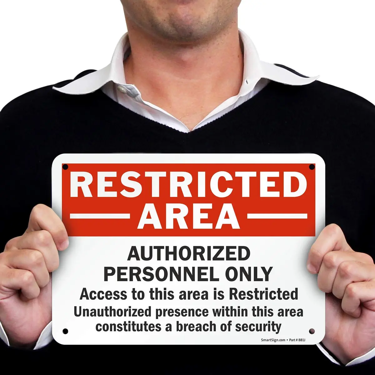 SmartSign Restricted Area Sign | Aluminum 7" x 10" Durable Weatherproof - view 3