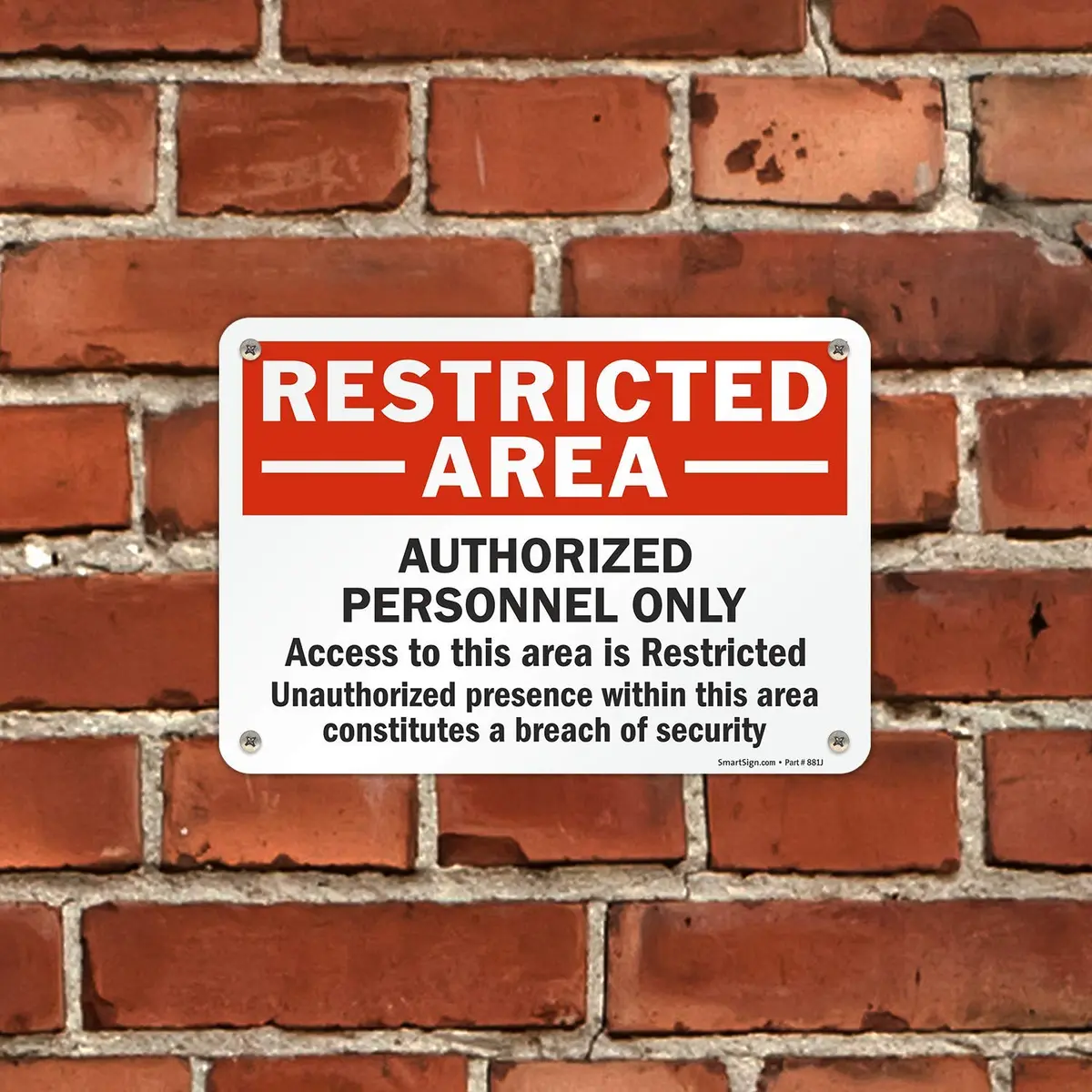 SmartSign Restricted Area Sign | Aluminum 7" x 10" Durable Weatherproof - view 4