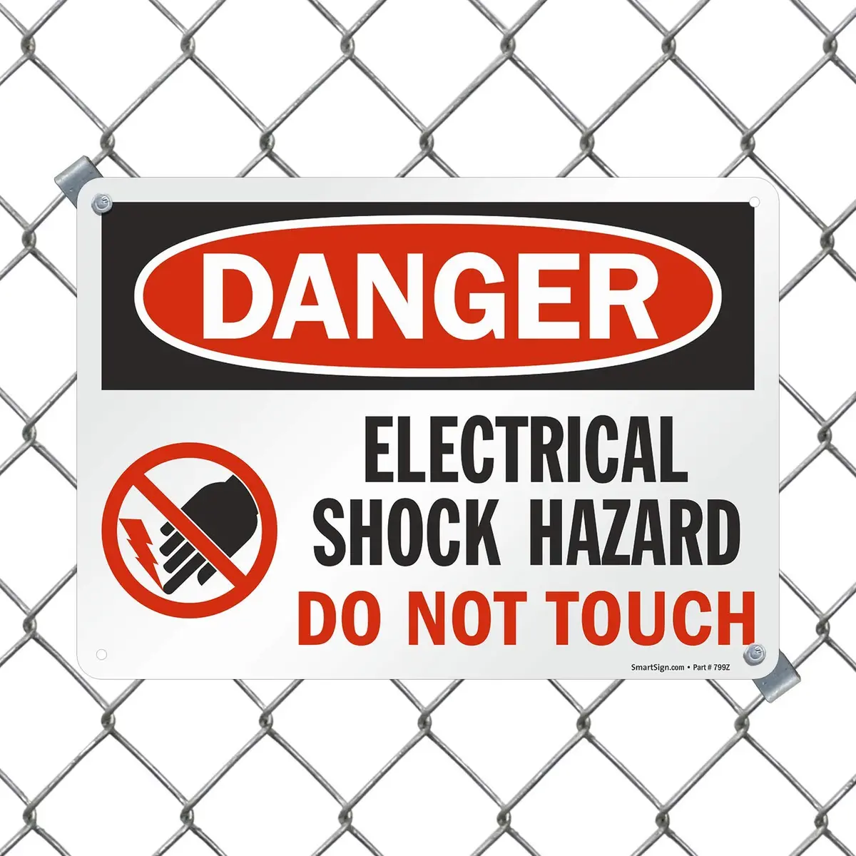 SmartSign Danger - Electrical Shock Hazard Sign | 10" x 14" Aluminum, Durable & Weatherproof - view 3