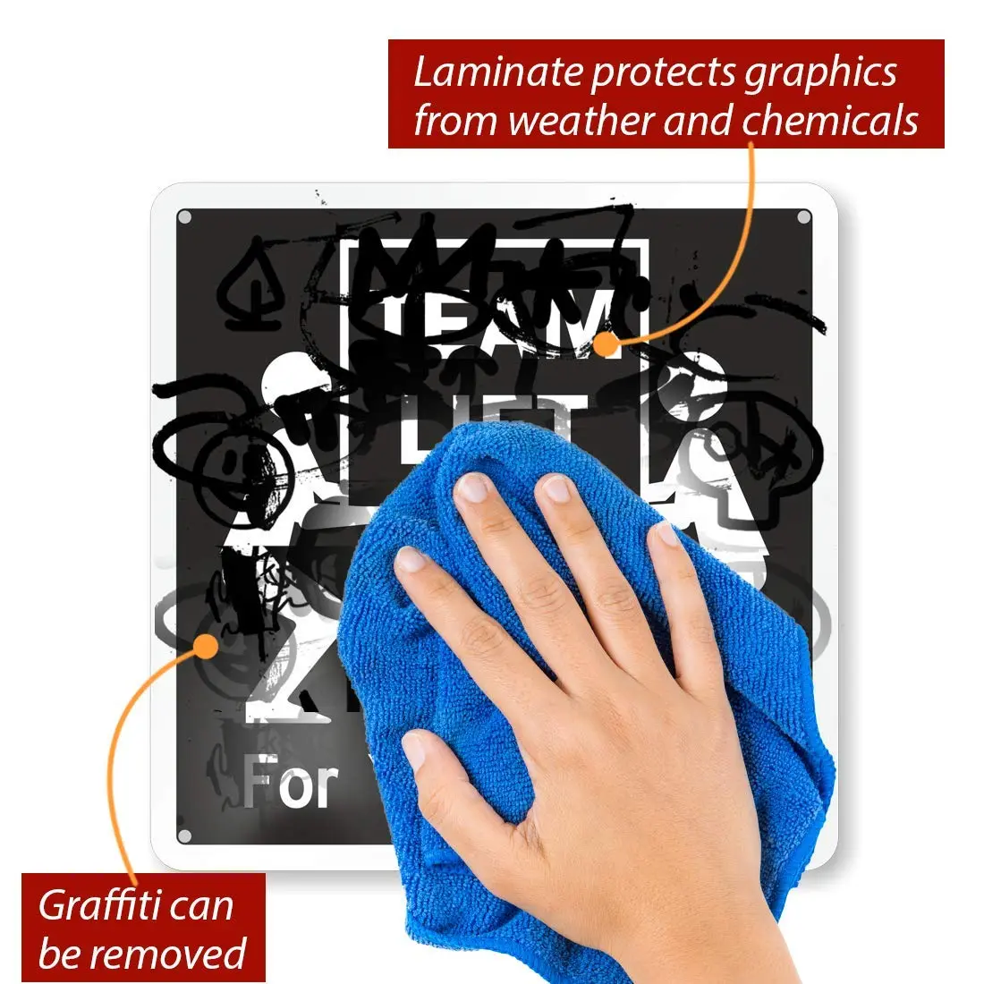 SmartSign Team Lift Safety Sign 10" x 10" Aluminum | Heavy Duty Workplace Instruction - view 2