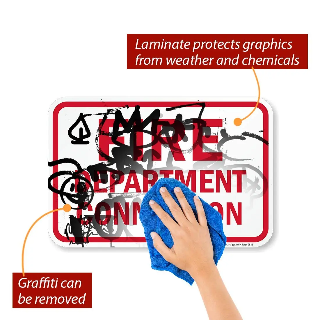 SmartSign Fire Department Connection Sign | 12" x 18" Reflective Aluminum - view 2