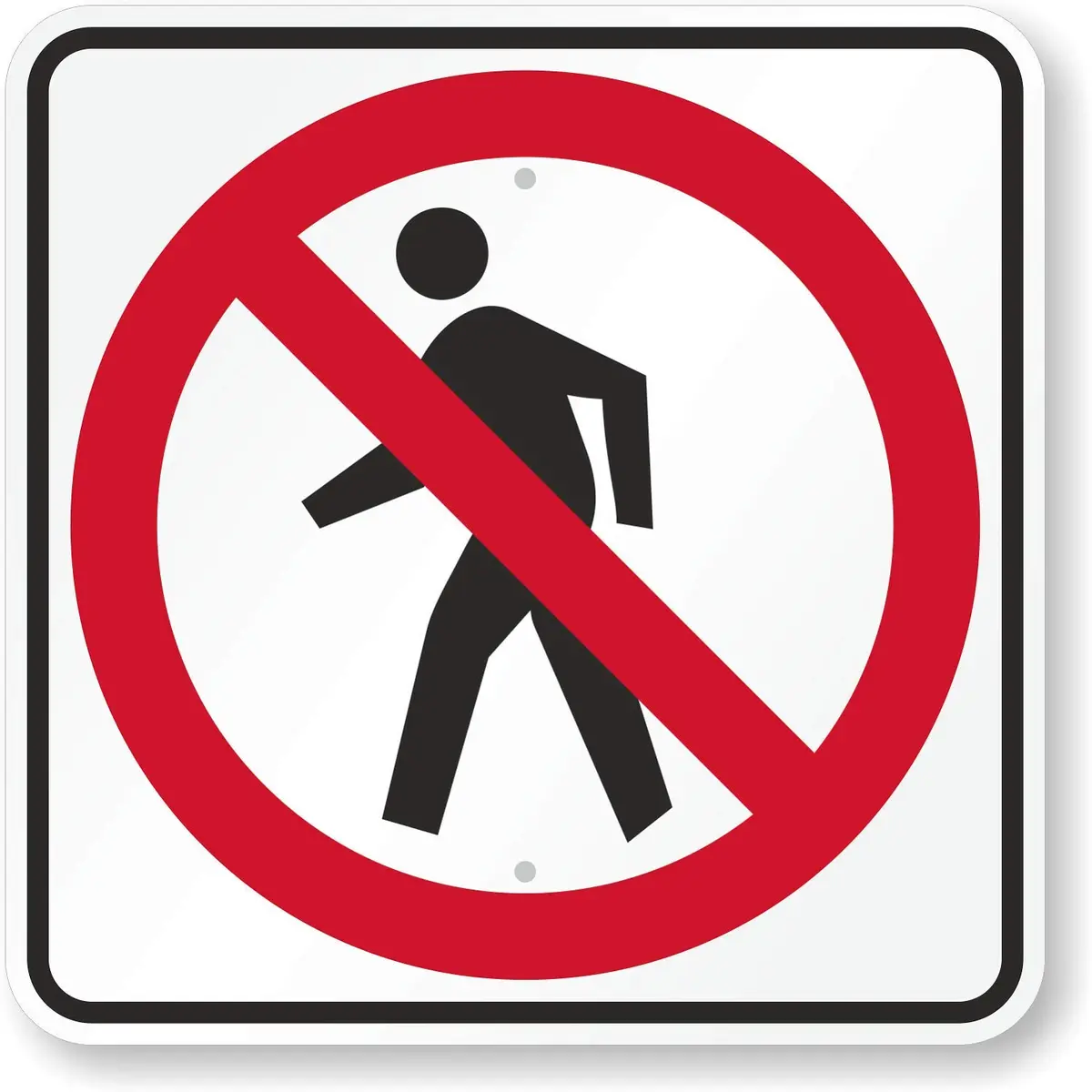 SmartSign No Pedestrian Crossing MUTCD Sign 18" x 18" Aluminum Reflective - main product image