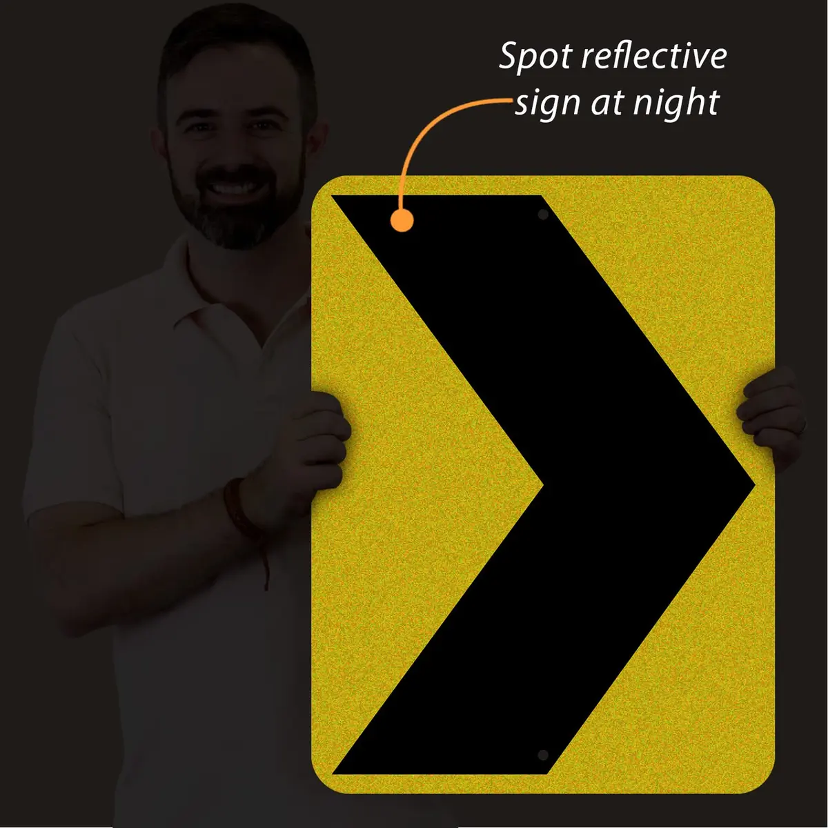 SmartSign Chevron Alignment - Right MUTCD Sign 18" x 24" Aluminum | MUTCD Compliant Reflective Sign - view 2