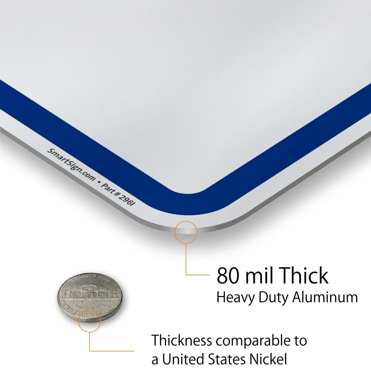 SmartSign Dock 1 Sign 18" x 24" Aluminum Reflective Blue on White | Durable & Easy to Install - view 5