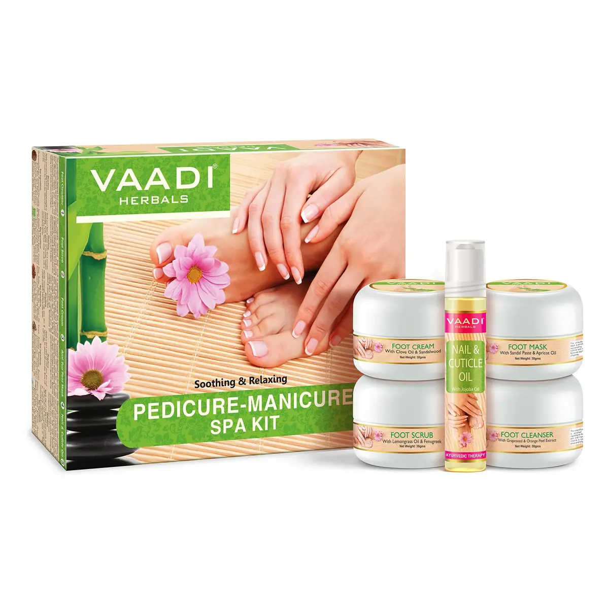 Vaadi Herbals Pedicure Manicure Spa Kit 135g (4.8 oz) | Herbal Foot Care for Dry Skin - main product image