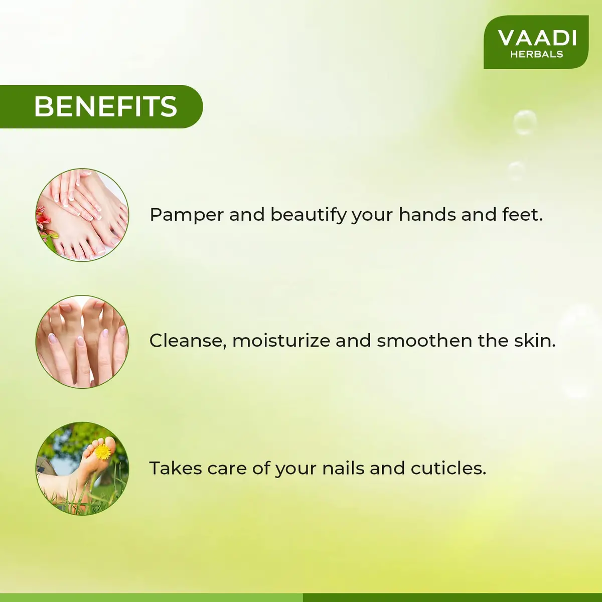 Vaadi Herbals Pedicure Manicure Spa Kit 135g (4.8 oz) | Herbal Foot Care for Dry Skin - view 2