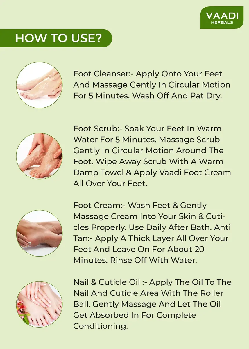 Vaadi Herbals Pedicure Manicure Spa Kit 135g (4.8 oz) | Herbal Foot Care for Dry Skin - view 3