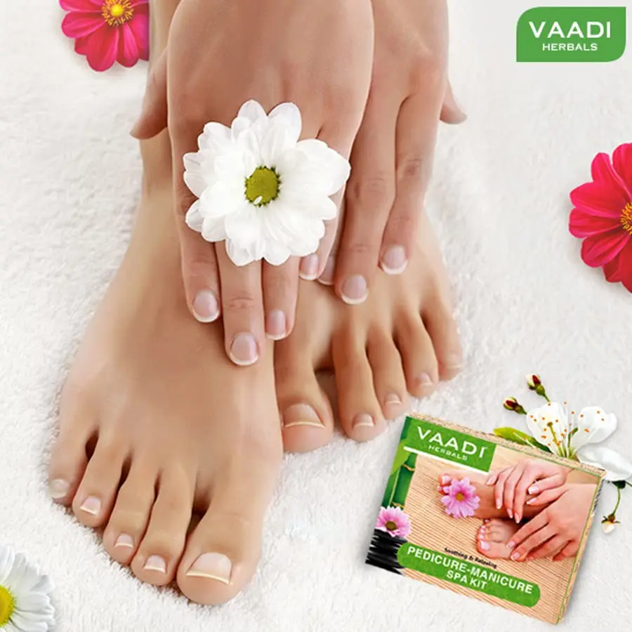 Vaadi Herbals Pedicure Manicure Spa Kit 135g (4.8 oz) | Herbal Foot Care for Dry Skin - view 4
