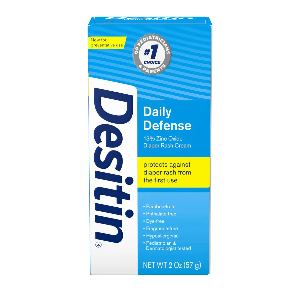 Desitin Zinc Oxide 2 oz | Diaper Rash Cream for Babies & Kids, Hypoallergenic, Pediatrician Tested - main product image