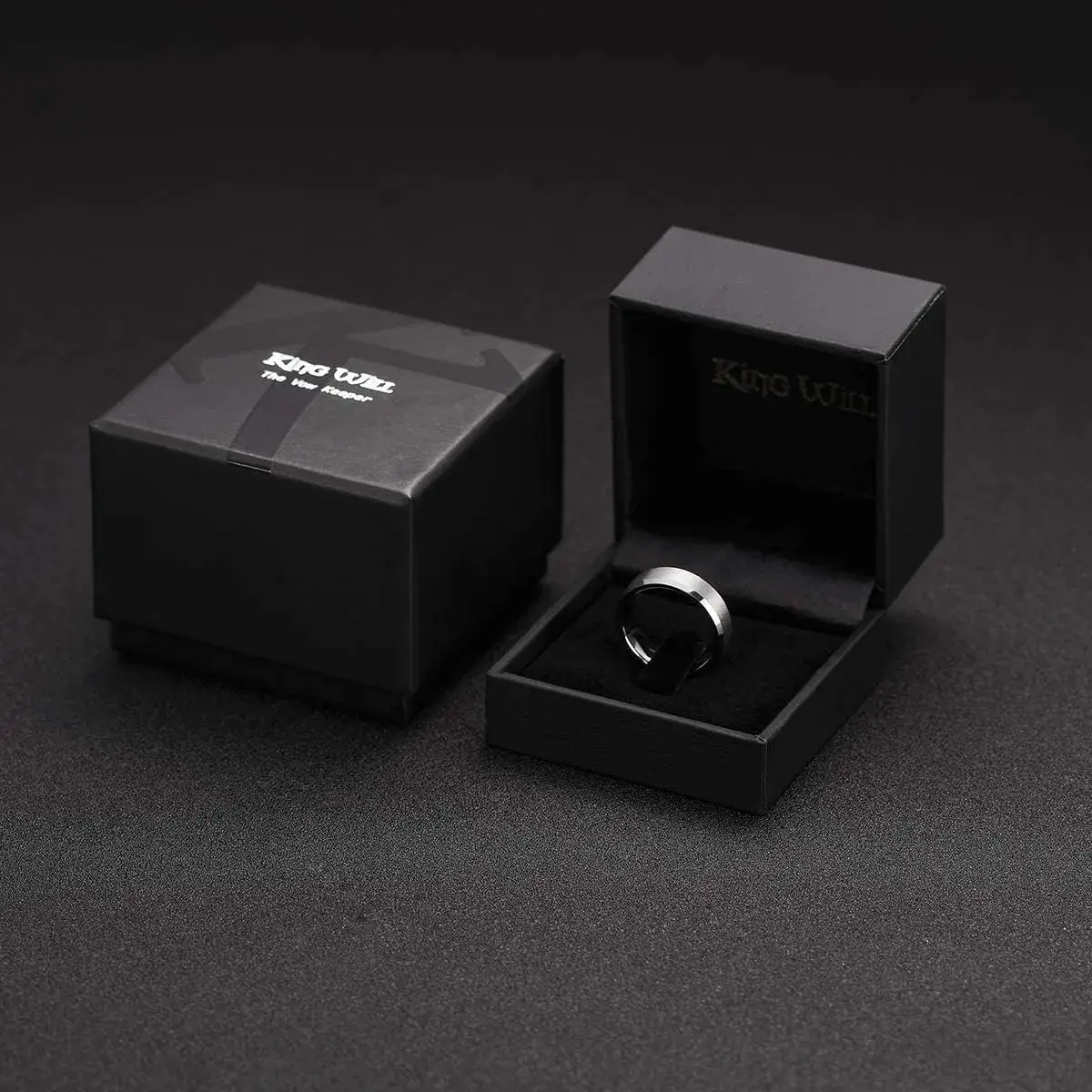 King Will Silver Tungsten Wedding Band 6mm (0.24 inches) | Modern Men's Ring for Engagement & Anniversary - view 6
