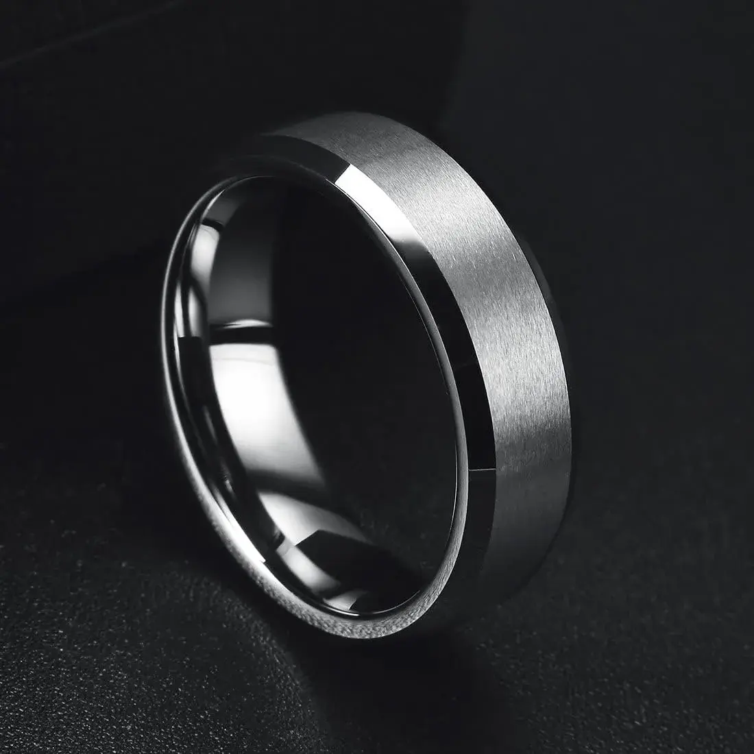 King Will Silver Tungsten Wedding Band 6mm (0.24 inches) | Modern Men's Ring for Engagement & Anniversary - view 3