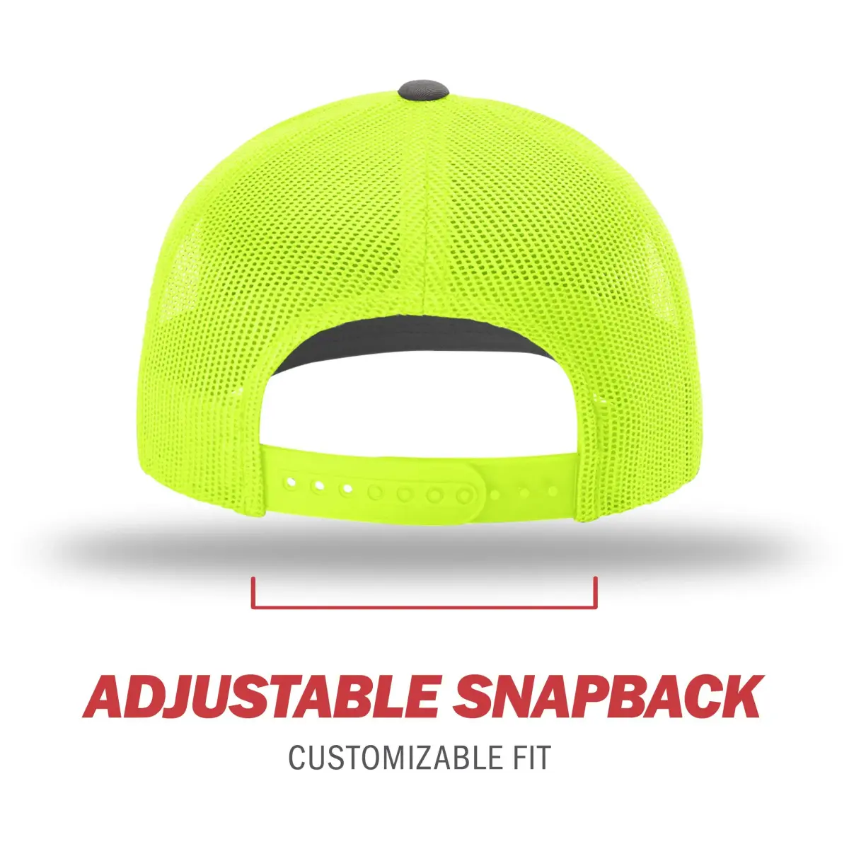 Richardson 112 Split Charcoal/Neon Yellow Trucker Baseball Cap - One Size - view 4