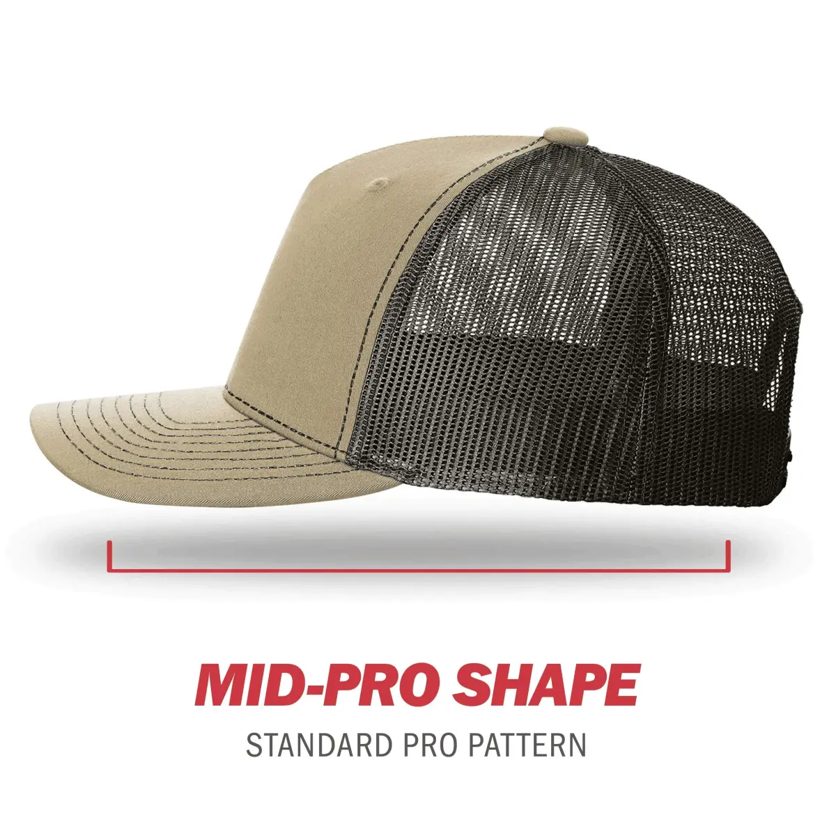 Richardson Unisex 112 Trucker Adjustable Snapback Baseball Cap Khaki/Coffee One Size - view 3