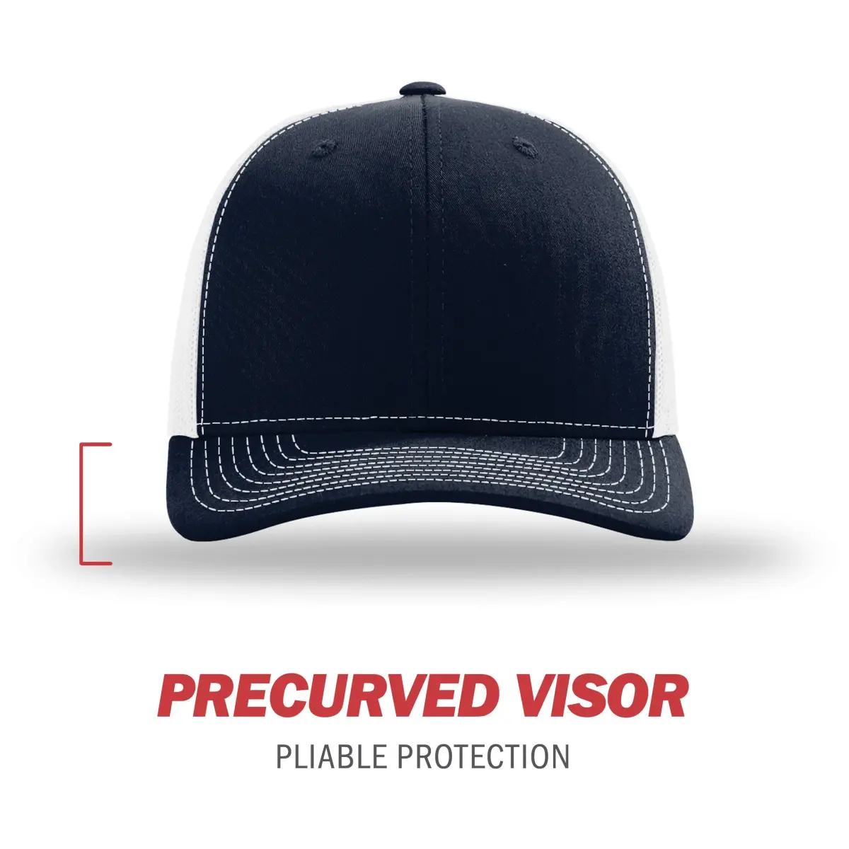 Richardson Unisex 112 Trucker Adjustable Snapback Baseball Cap, Split Navy/White, One Size (5-7.5cm Brim) | Classic Design, Breathable Mesh Backing - view 2
