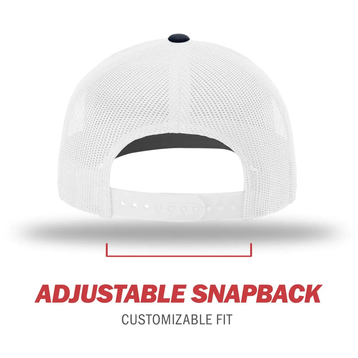 Richardson Unisex 112 Trucker Adjustable Snapback Baseball Cap, Split Navy/White, One Size (5-7.5cm Brim) | Classic Design, Breathable Mesh Backing - view 4