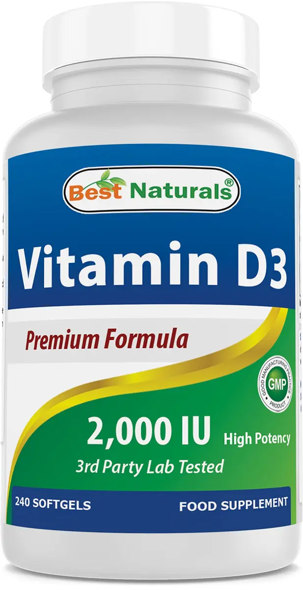 Best Naturals Vitamin D3 2000 IU 240 Softgels | Supports Bone & Teeth Health in Adults - main product image