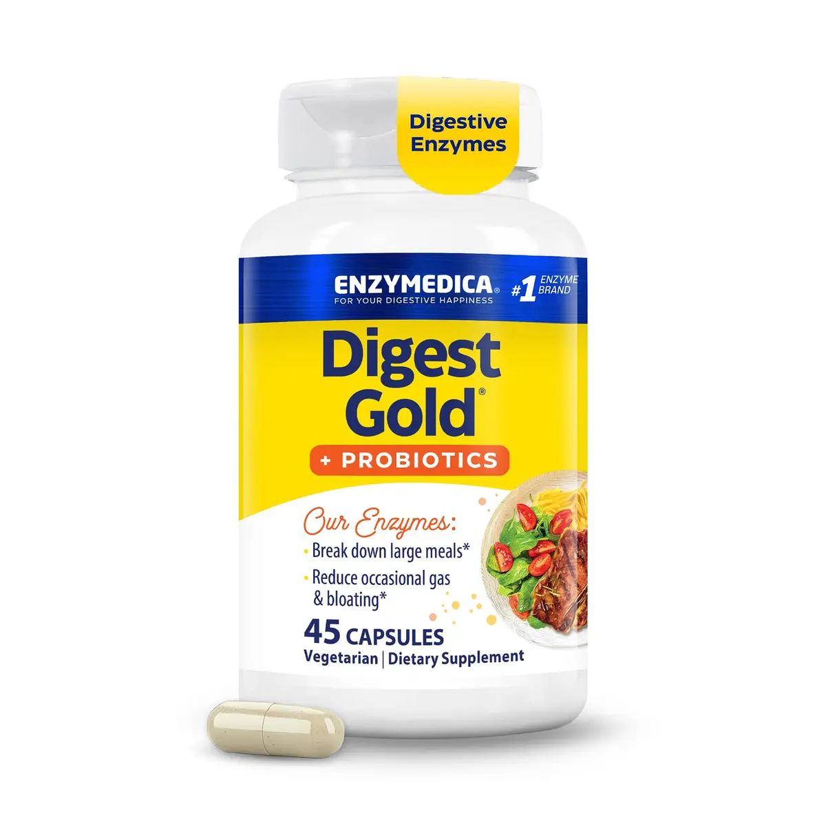 Enzymedica Digest Gold + Probiotics 45 Capsules | Supports Gas & Bloating, Digestive Health - main product image