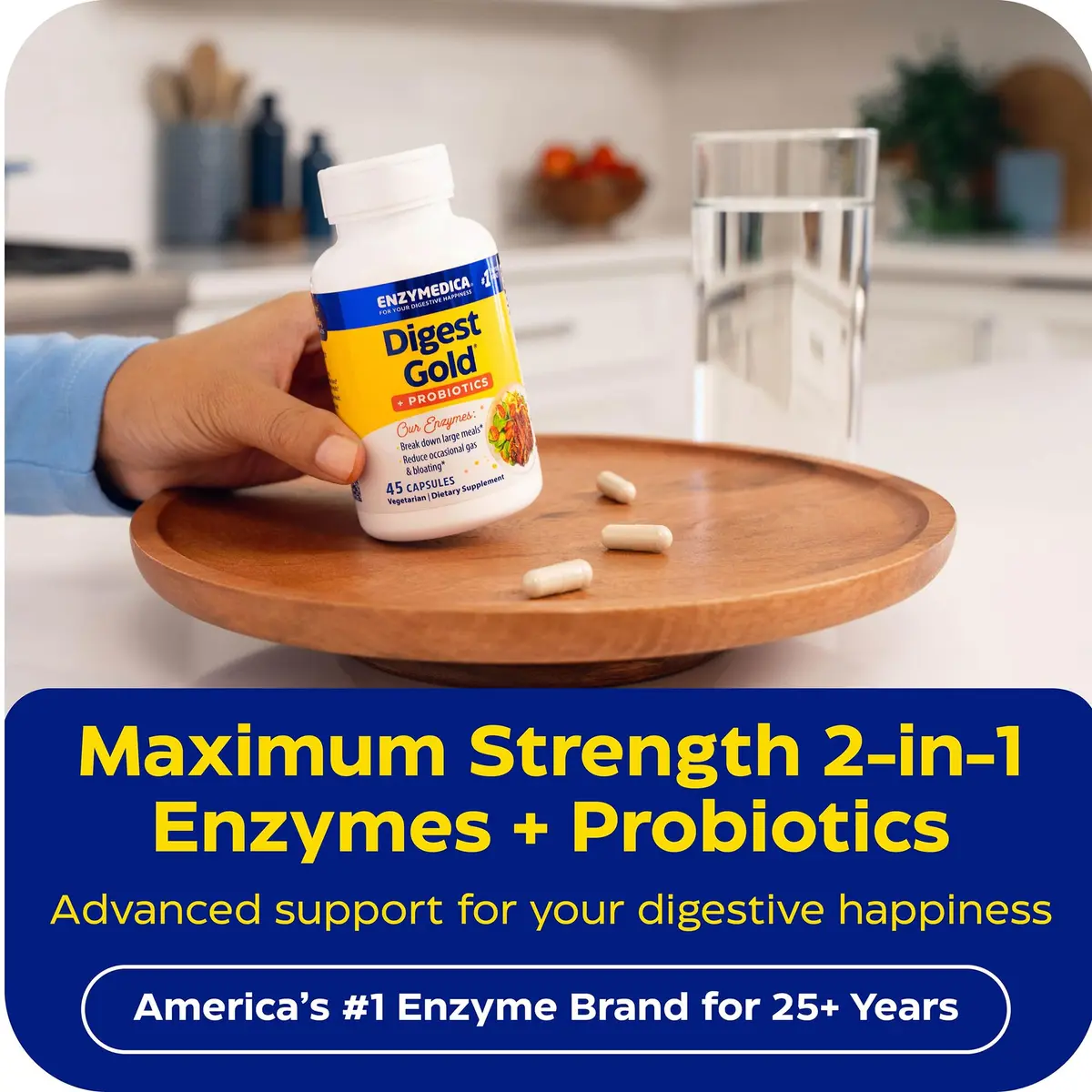 Enzymedica Digest Gold + Probiotics 45 Capsules | Supports Gas & Bloating, Digestive Health - view 3
