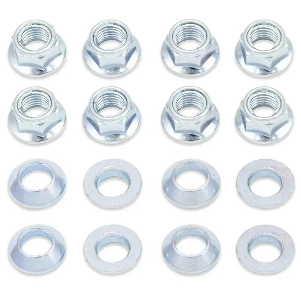 Bolt Motorcycle Hardware Lug-Locks Silver Wheel Nuts | 8-Piece Kit for Stock & Paddle Wheels - main product image