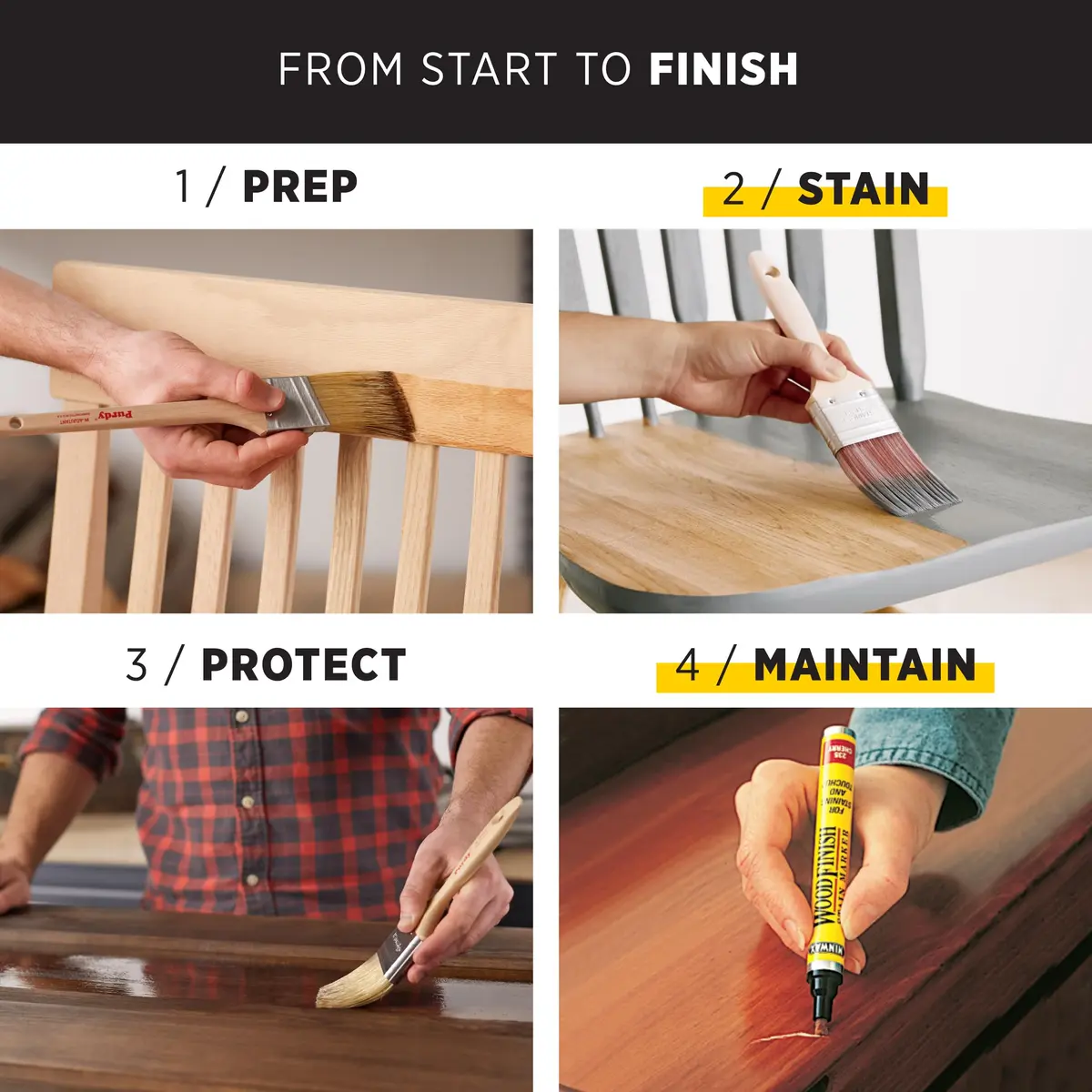Minwax Wood Finish Espresso Oil-Based Wood Stain 237ml (7.94 Fl Oz) | Deep Penetrating Rich Color for Interior Wood Projects - view 6
