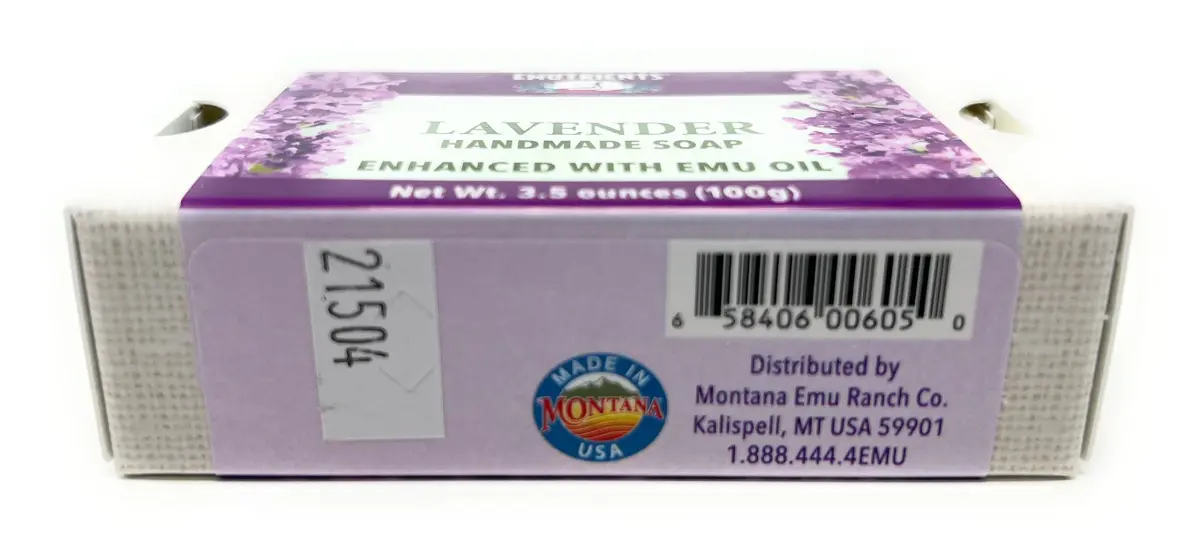 Montana Emu Ranch Lavender Handmade Soap 3.5 oz (99 g) | Natural Herbal Scent with Pure Emu Oil - view 5