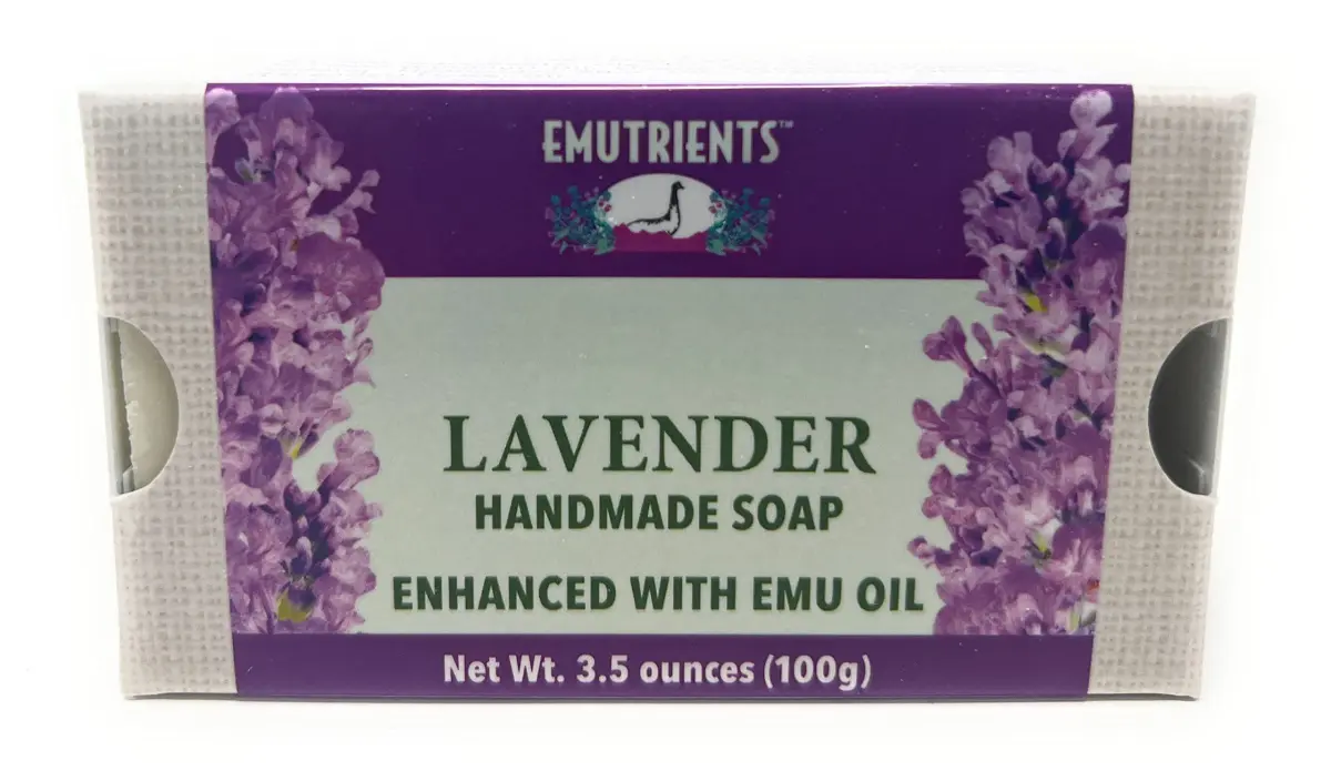 Montana Emu Ranch Lavender Handmade Soap 3.5 oz (99 g) | Natural Herbal Scent with Pure Emu Oil - view 2