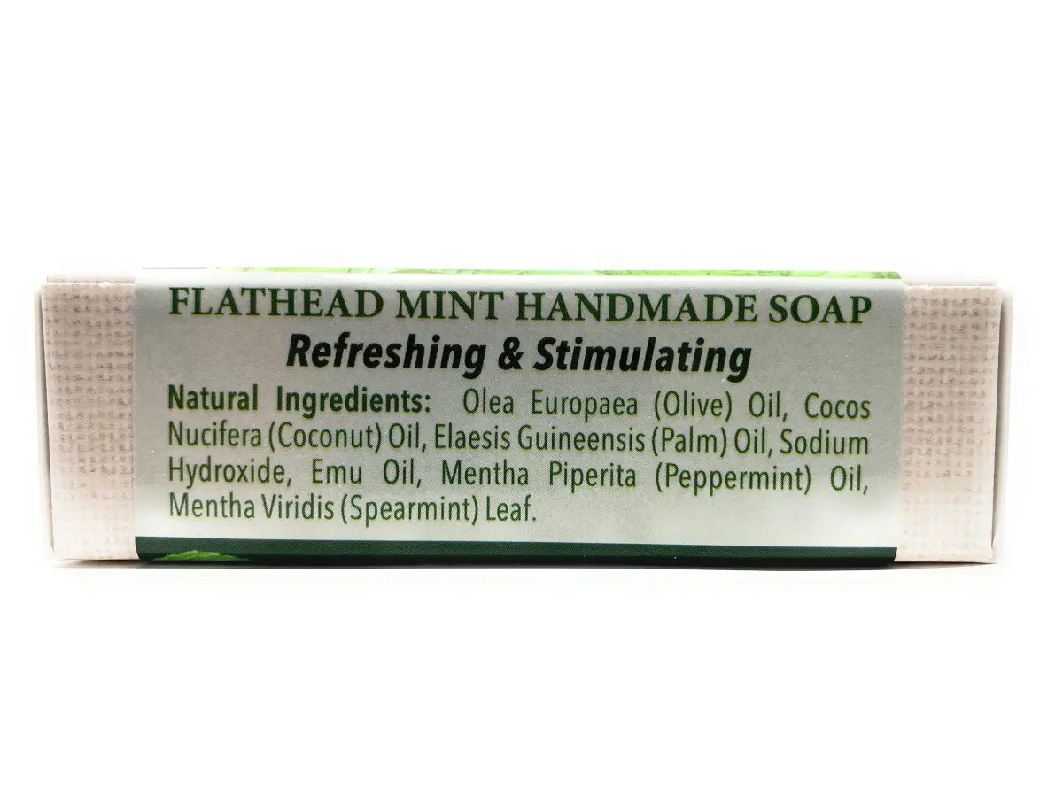 Montana Emu Ranch Flathead Mint Handmade Soap 3.5 oz (99 g) | Natural Ingredients for Normal to Dry Skin - view 4