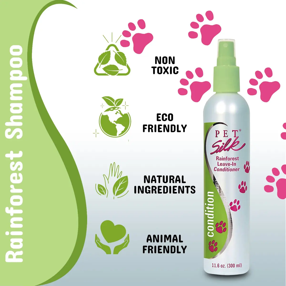 Pet Silk Rainforest Clean Scent Leave-in Conditioner 11.6oz | Long-Lasting Fragrance & Detangler for All Pets - view 5