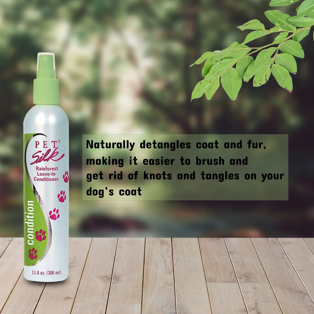Pet Silk Rainforest Clean Scent Leave-in Conditioner 11.6oz | Long-Lasting Fragrance & Detangler for All Pets - view 6