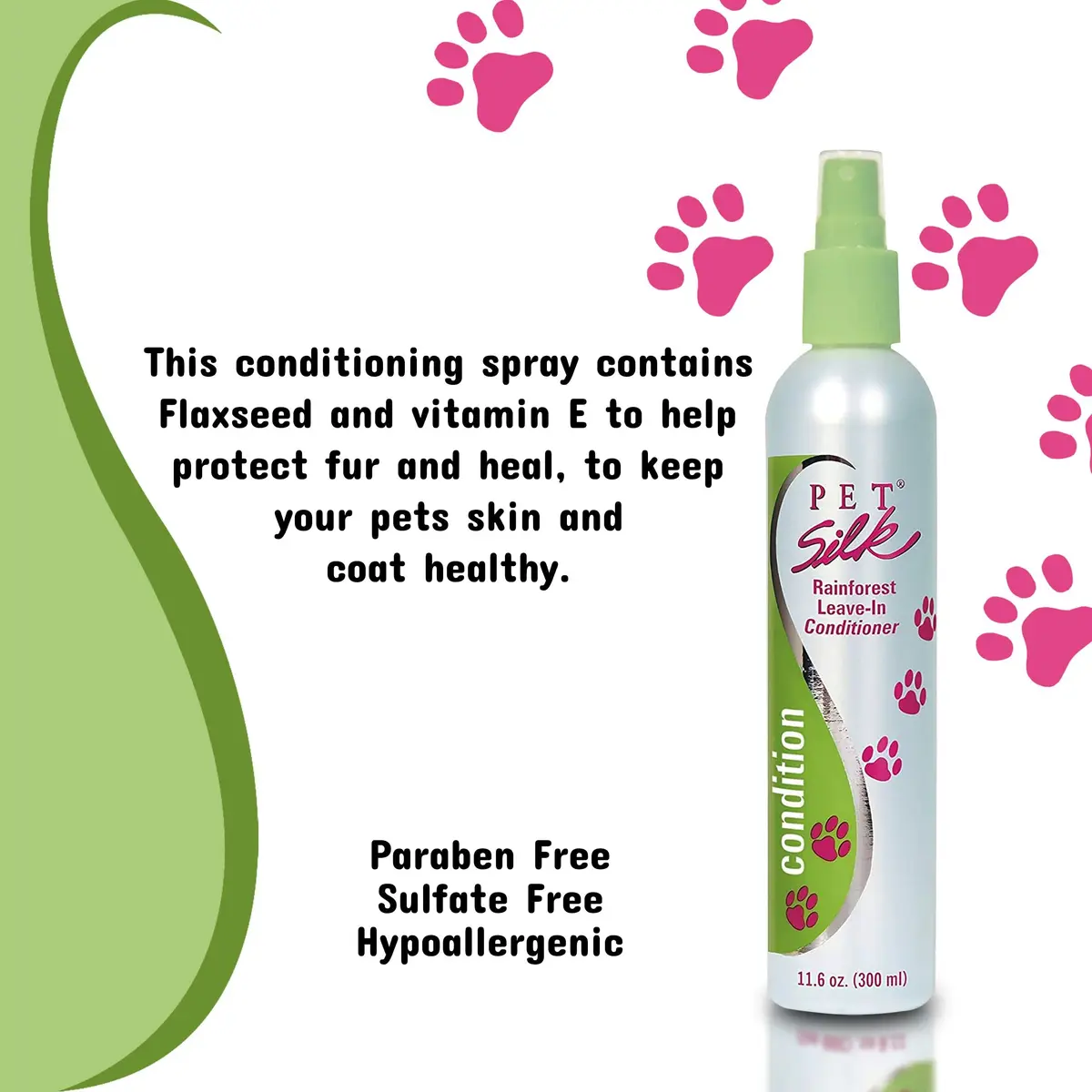 Pet Silk Rainforest Clean Scent Leave-in Conditioner 11.6oz | Long-Lasting Fragrance & Detangler for All Pets - view 4