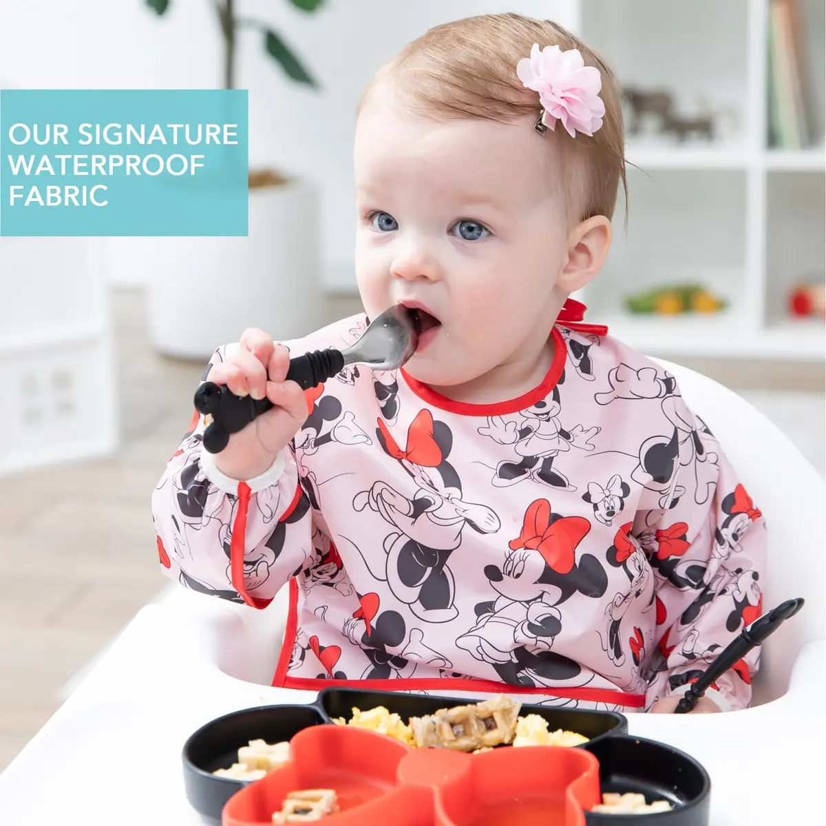 Bumkins Sleeved Bib Mario & Luigi 6-24 Months | Waterproof Fabric Feeding Smock - view 3