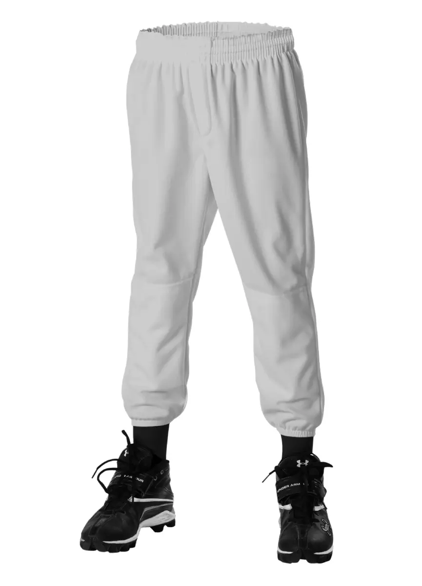Alleson Athletic Mens Pull-On Baseball Pant, Grey, Small | Durable Polyester, Moisture-Wicking Fit - main product image