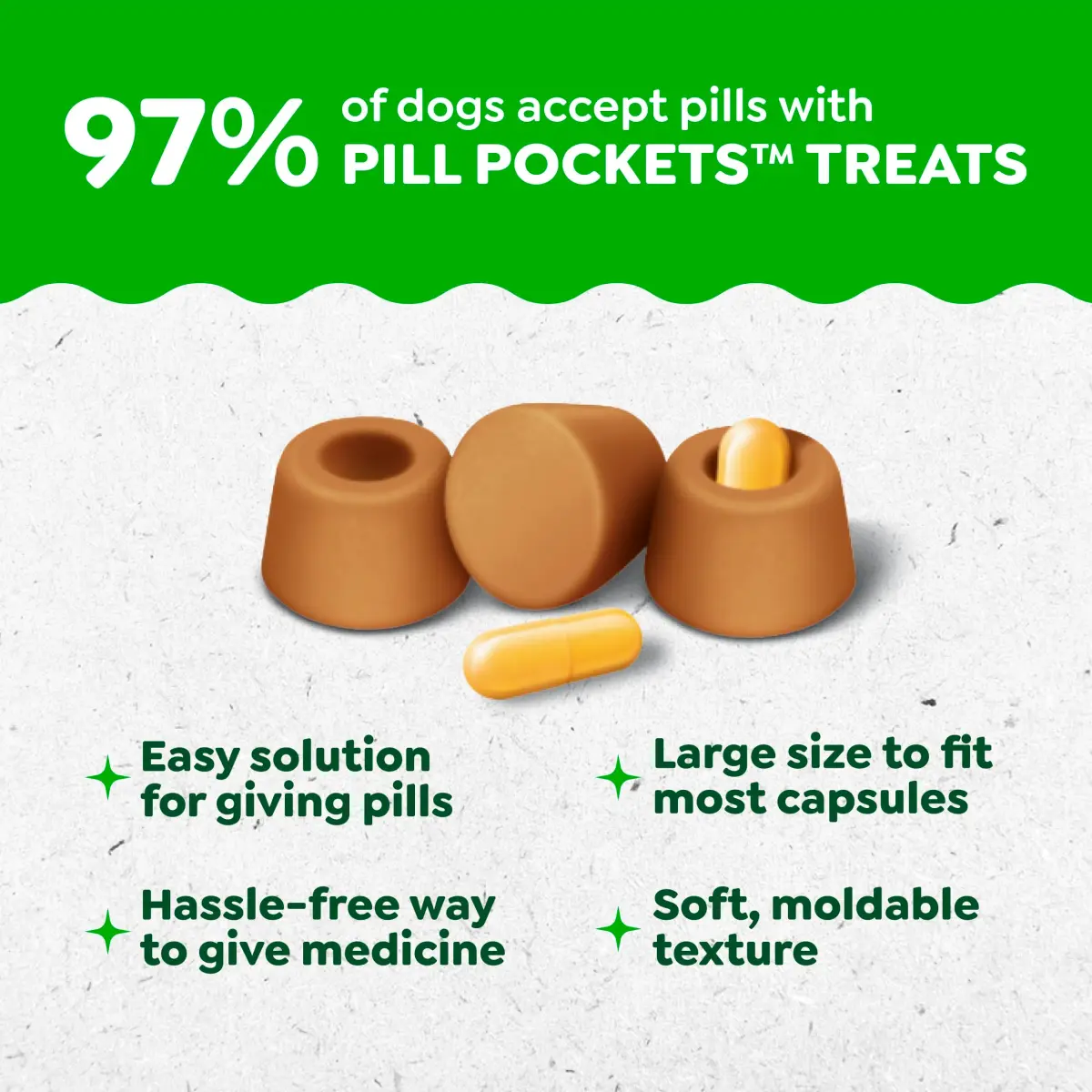 Greenies Pill Pockets Large Size Dog Treats, Chicken, 448 g (15.8 oz) | Vet-Recommended Pill Masking Treats - view 2