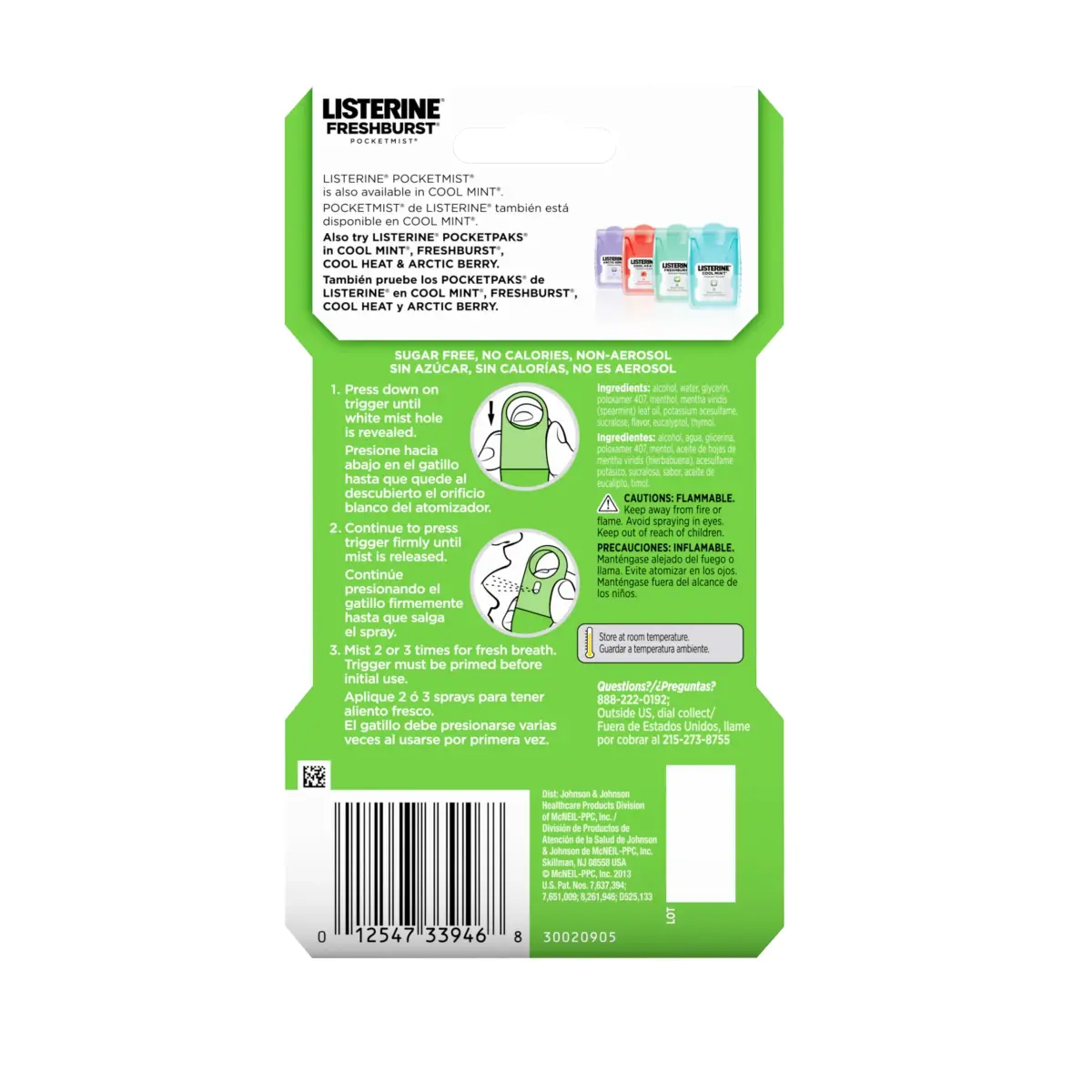Listerine Freshburst Pocketmist Oral Care Mist 7.7mL (0.26 Fl Oz) | Kills 99% of Bad Breath Germs - view 8