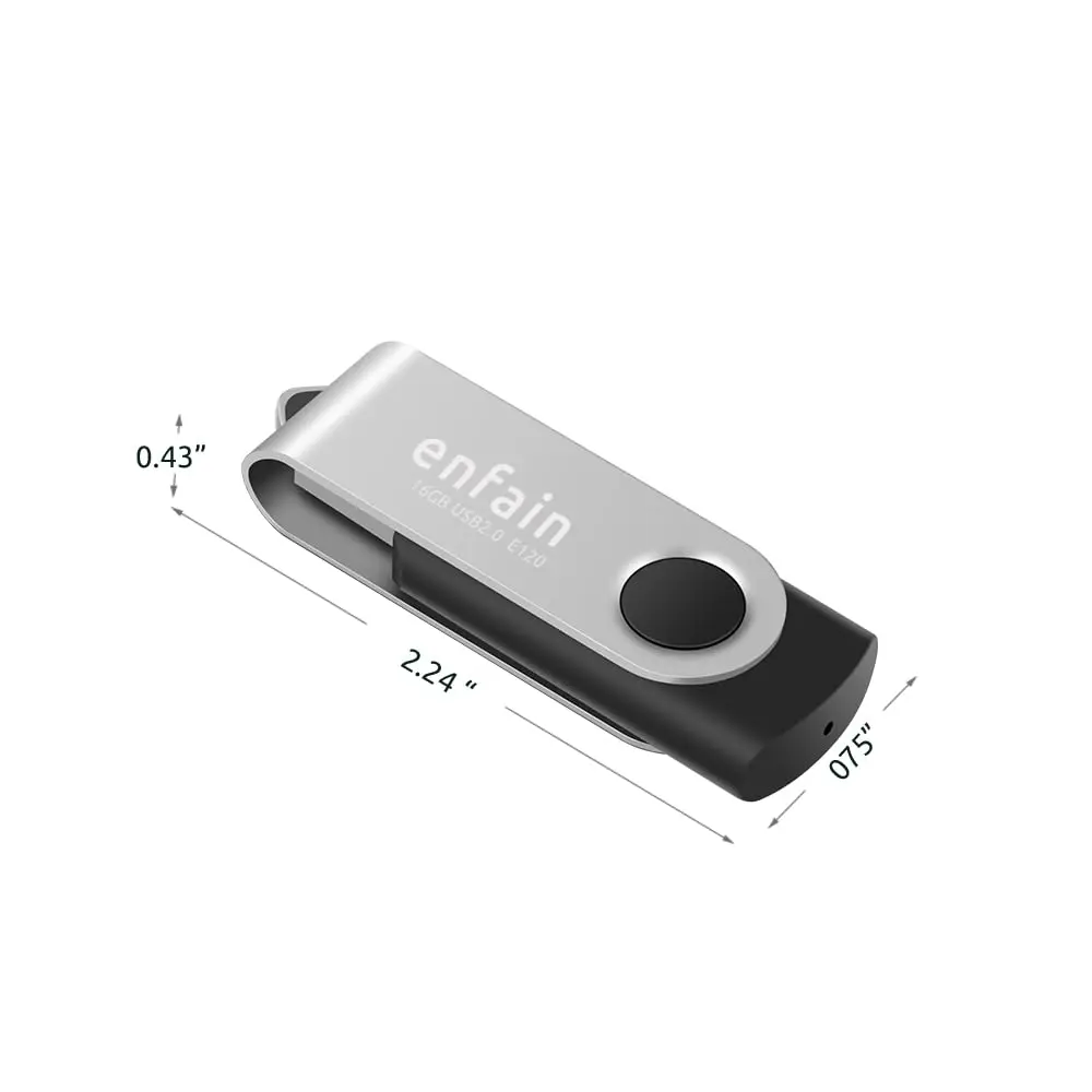Enfain 8GB USB Flash Drive 10 Pack | Reliable Data Storage with Metal Swivel Cap in Bulk - view 4
