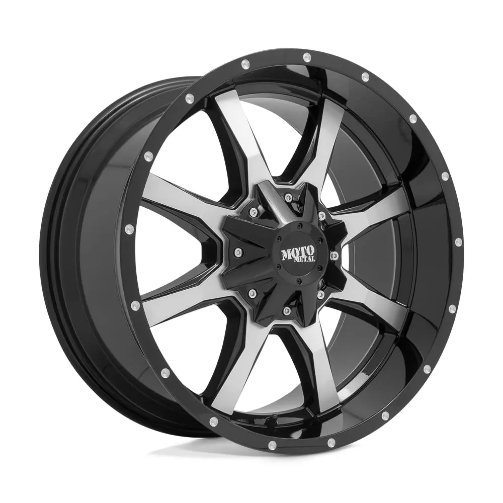 Moto Metal 20X10 5X5.0/5.5 4.56-24mm Gloss Black Wheel | 20 Inch Aluminum Rim with Machined Face - main product image