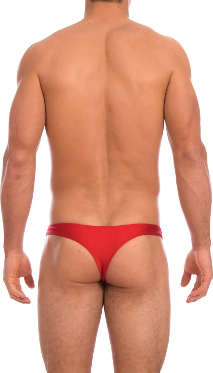 Gary Majdell Sport Mens Thong Swimwear Small | Sporty, Contour Pouch, Red Nylon Blend - view 4