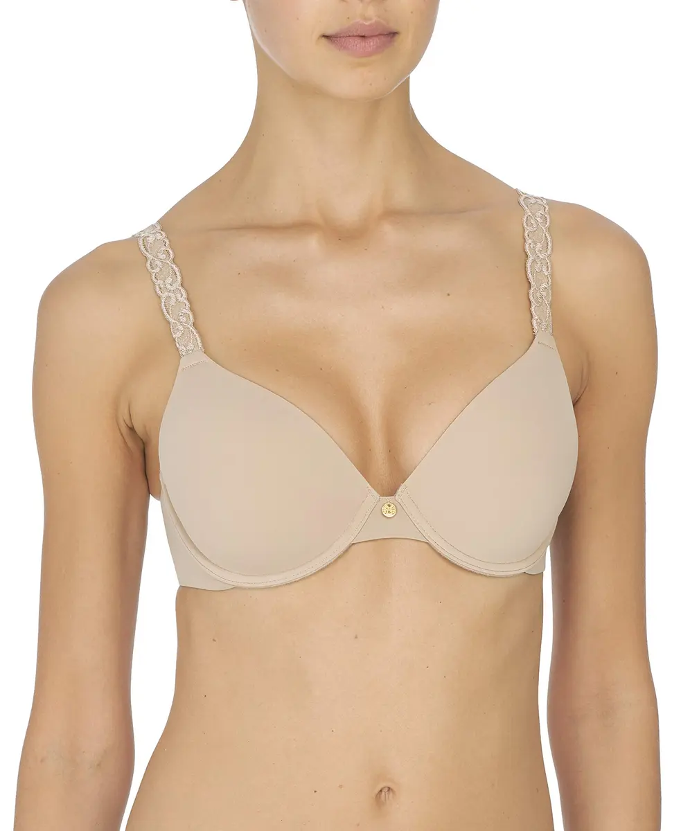 Natori Pure Luxe Custom Coverage Contour Bra 38DD | Seamless Floral Support with Underwire - main product image