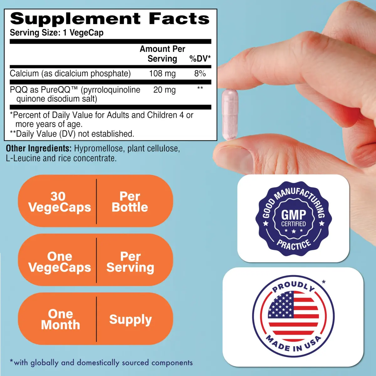 Health Thru Nutrition PQQ 20mg Pyrroloquinoline Quinone 30 Capsules | Supports Mitochondrial Biogenesis - view 2