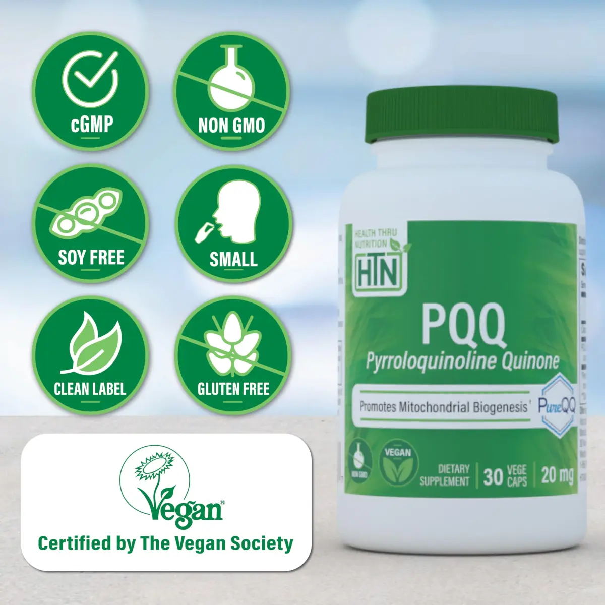 Health Thru Nutrition PQQ 20mg Pyrroloquinoline Quinone 30 Capsules | Supports Mitochondrial Biogenesis - view 3