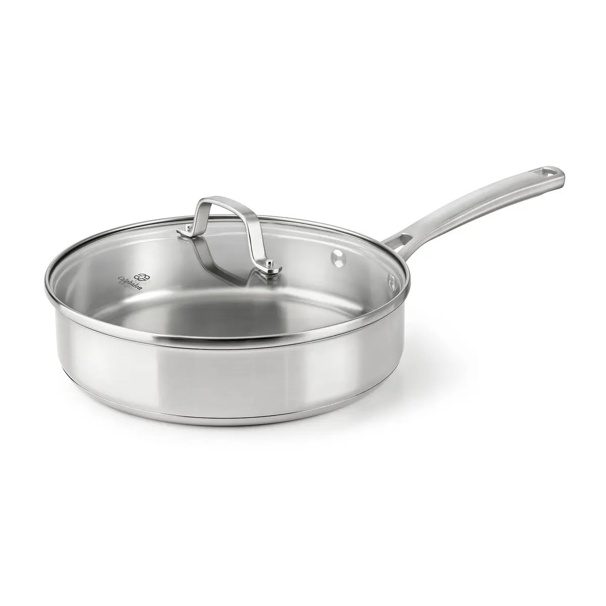 Calphalon Classic Stainless Steel Cookware Saute Pan, 3 Quarts | Impact-bonded aluminum base, oven safe to 450°F, dishwasher friendly - main product image