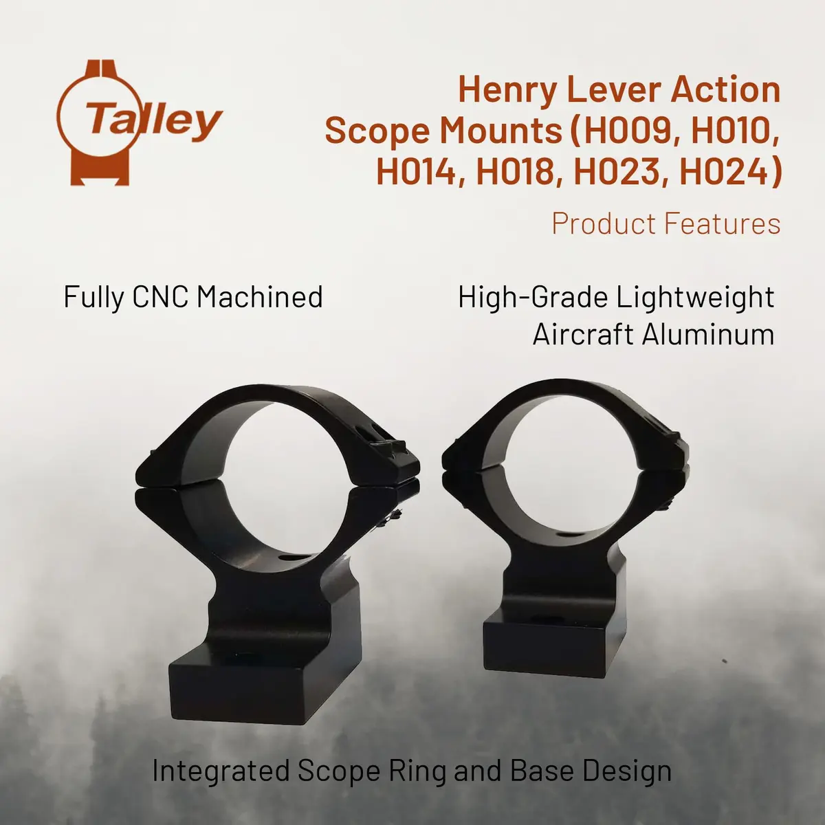 Talley One-Piece Scope Mount for Henry H009, H010, H014, H018, H023, H024 | Precision Lightweight Alloy, 30mm Low Profile (70-120 chars) - view 6