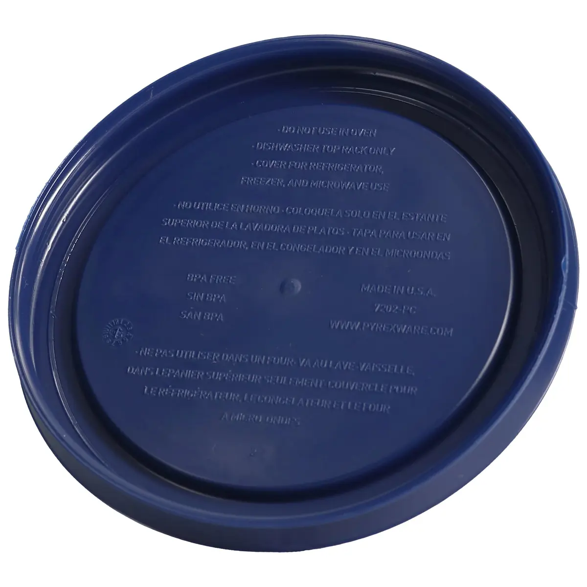 Pyrex 7202-PC 1-Cup Dark Blue Replacement Lids (4-Pack) | Made in USA, Durable Plastic, Secure Seal, Dishwasher Safe - view 4