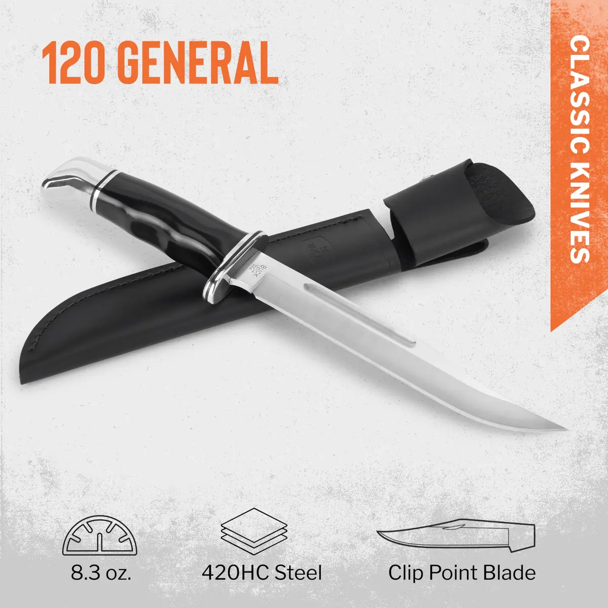 Buck Knives 120 General Hunting Knife with Sheath, Phenolic Handle, 12" | Classic Fixed Blade for Hunting & Outdoors - view 2