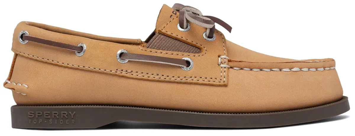 Sperry Boys Authentic Original Slip on Boat Shoe, Sahara, 4 Big Kid US | Classic American Style for Kids - view 2