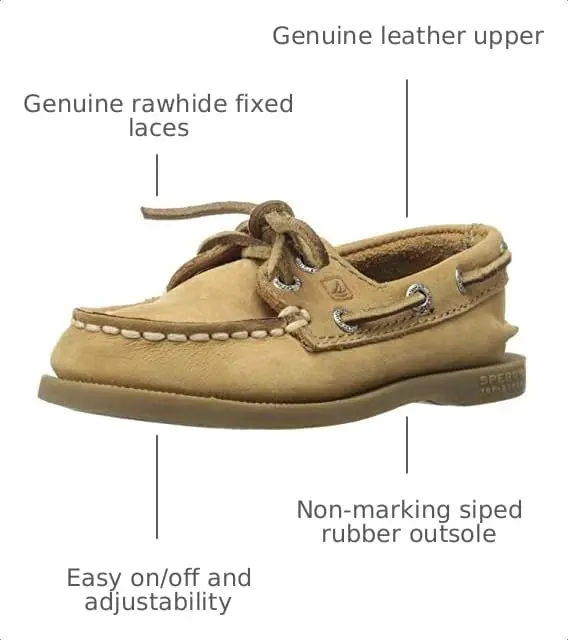 Sperry Boys Authentic Original Slip on Boat Shoe, Sahara, 4 Big Kid US | Classic American Style for Kids - view 3