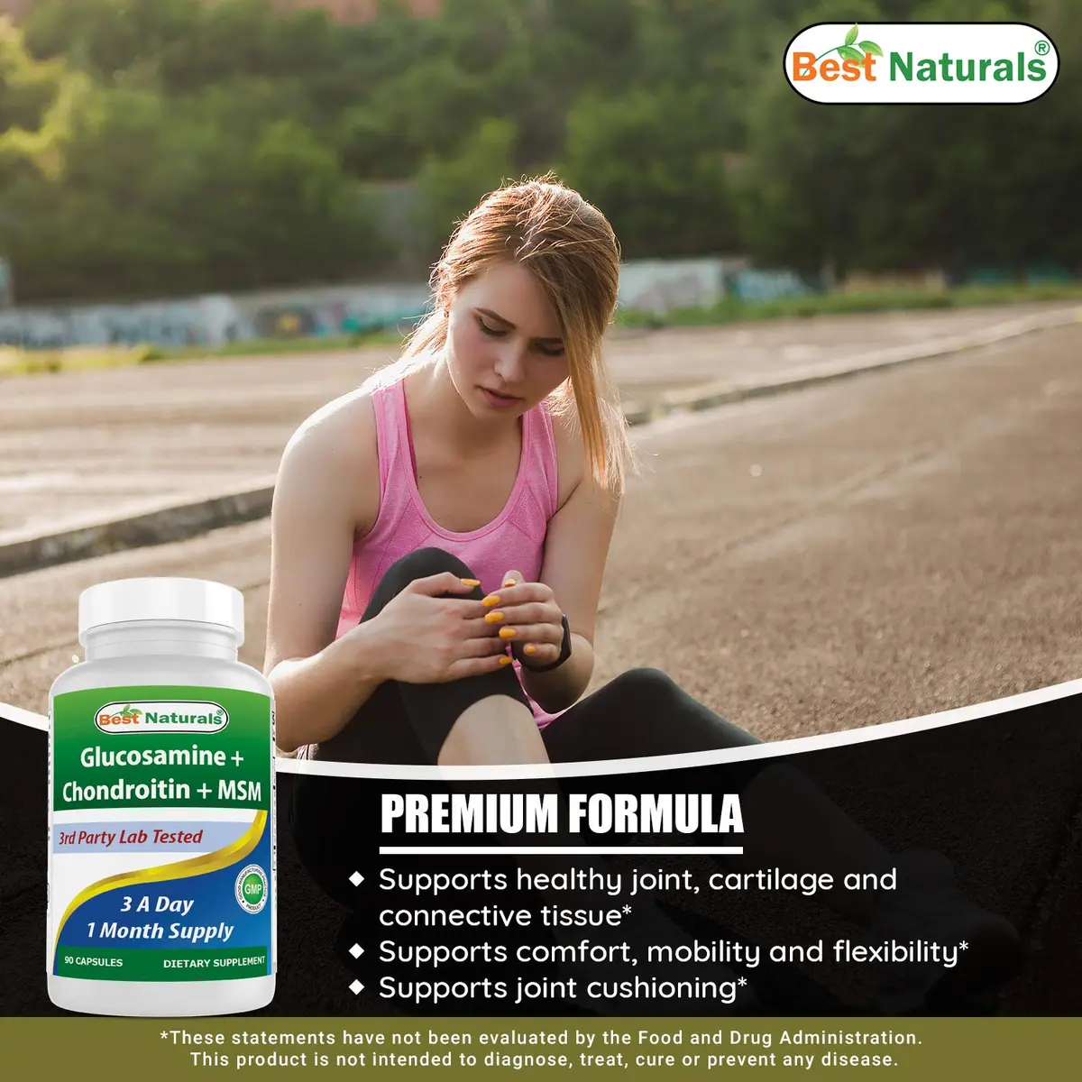 Best Naturals Glucosamine Chondroitin MSM Supplements 2600 mg | Supports Joint & Cartilage Health - view 3
